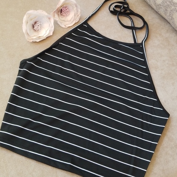 OrganicDisturbance Tops - Halter Striped Cami Top